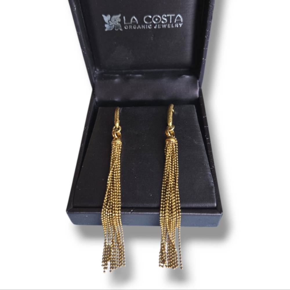 LA COSTA organic Jewelry Gold Tone Tassel Earrings